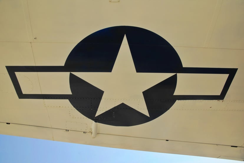 The star insignia on a US plane