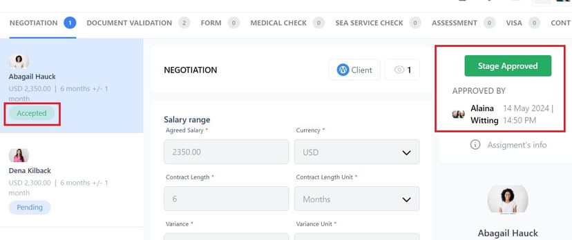 Screenshot of Martide's maritime recruitment and maritime crew management system software