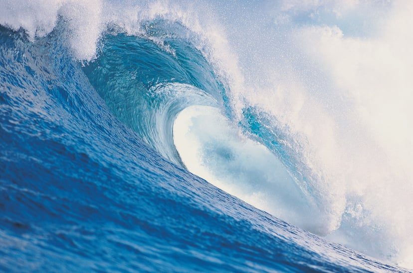 crashing waves and breaking surf