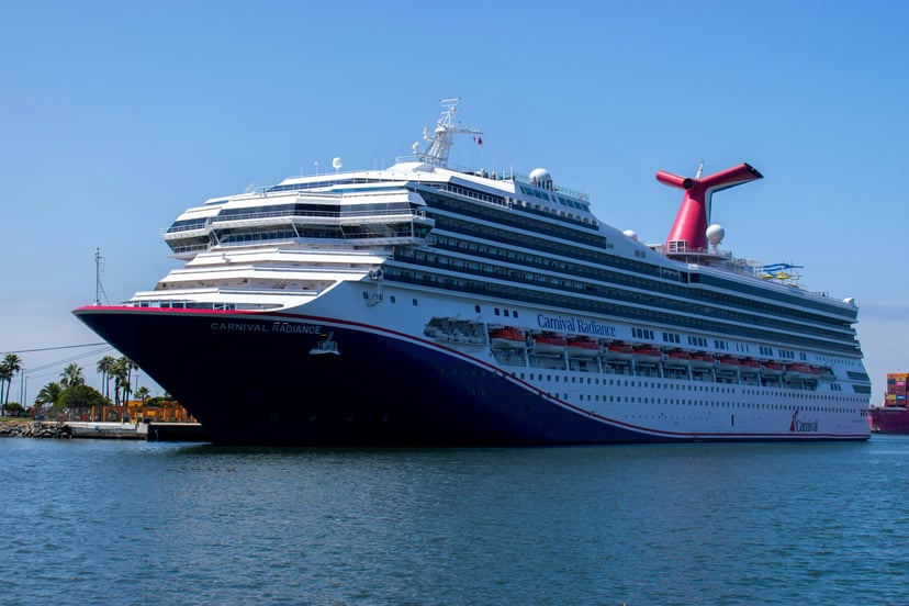 The Carnival Radiance cruise ship moored at a dock