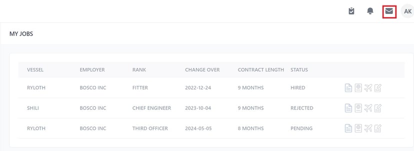 screenshot of Martide's maritime jobs website