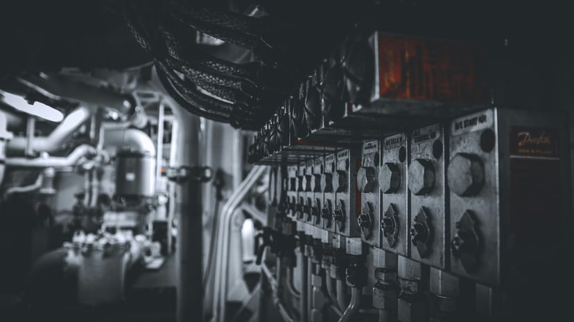pressure transmitters in a ship's engine room