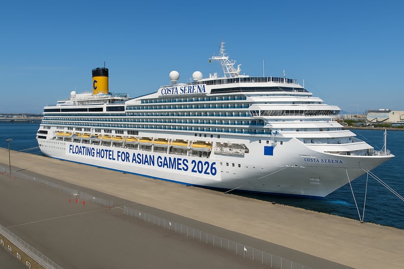 The Costa Serena cruise ship in dock