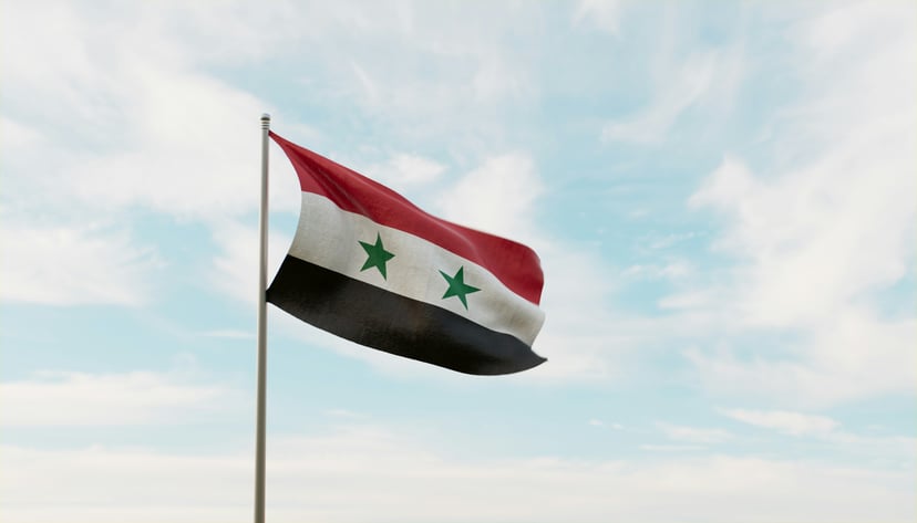 The flag of Syria
