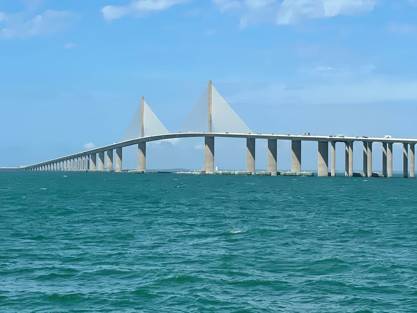 The Sunshine Skyway Bridge in Florida, USA