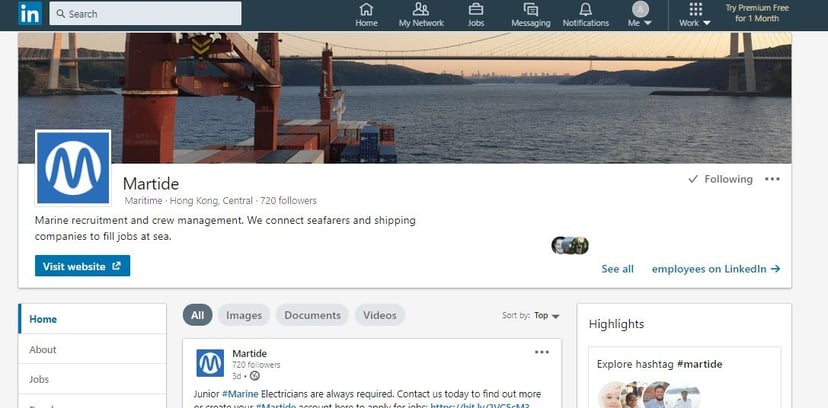 screenshot of a LinkedIn profile