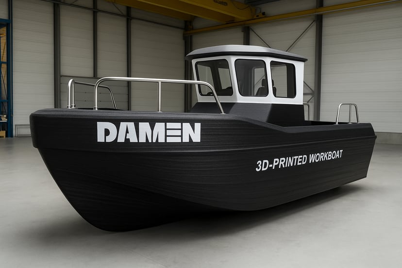 a representation of what Damen's 3 printed workboat could look like 