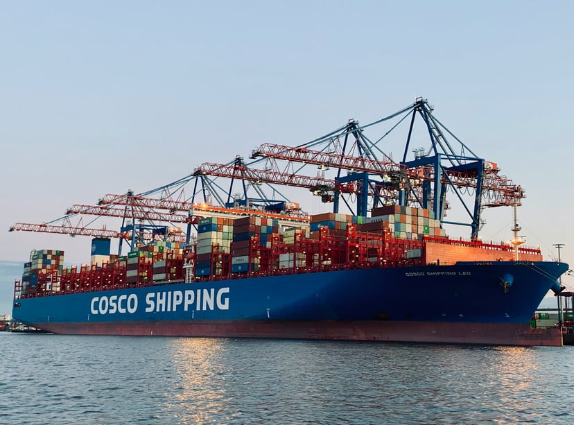a COSCO container ship