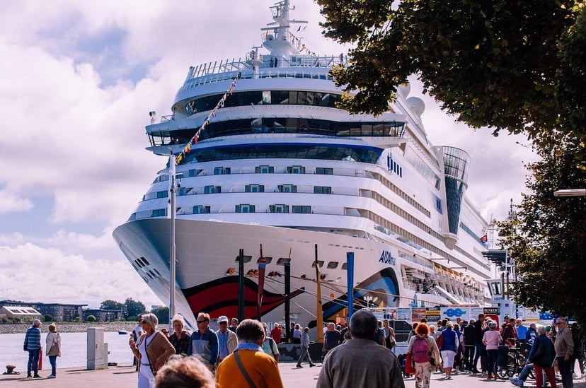An AIDA cruise ship in port