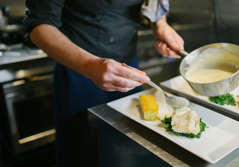 A chef preparing food