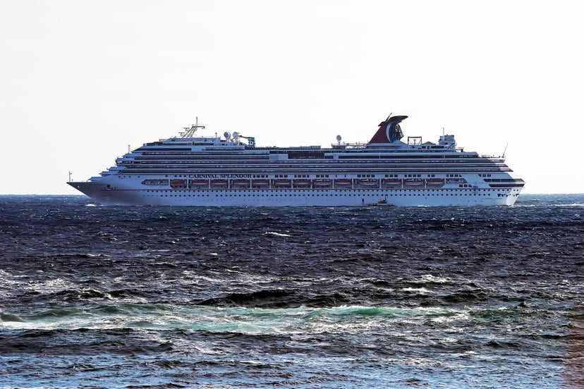 The Carnival Splendor cruise ship at sea