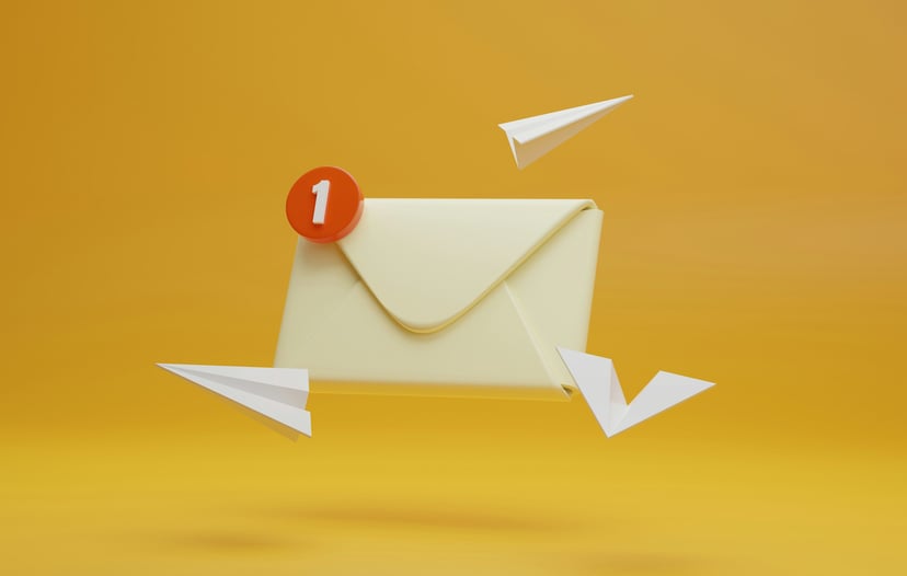 an envelope with an icon on it saying '1'