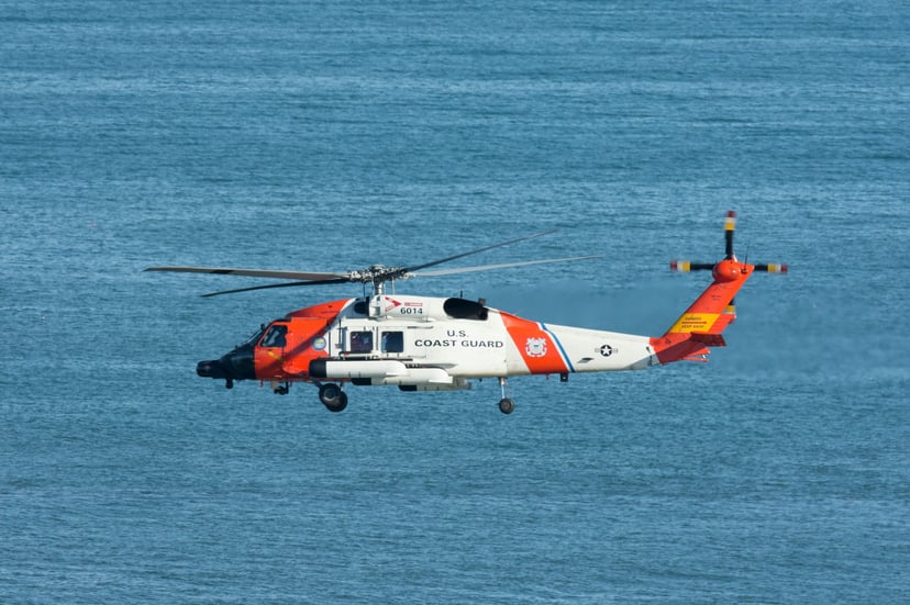 A U.S. Coast Guard helicopter