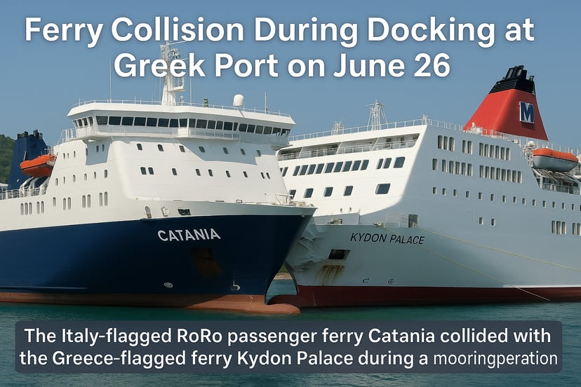 The Kydon palace and Catania ships colliding