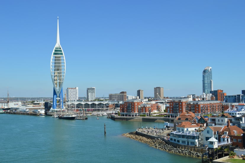 The port of Portsmouth UK