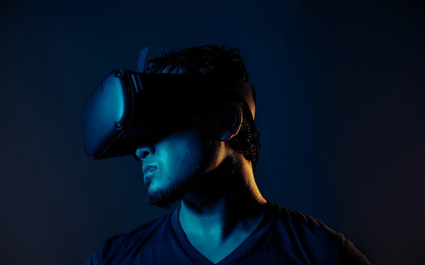 man wearing a VR headset