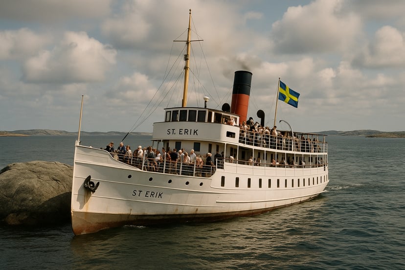 The St. Erik passenger ship running aground