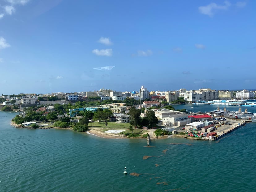 The port of San Juan, Puerto Rico as seen from the ocean
