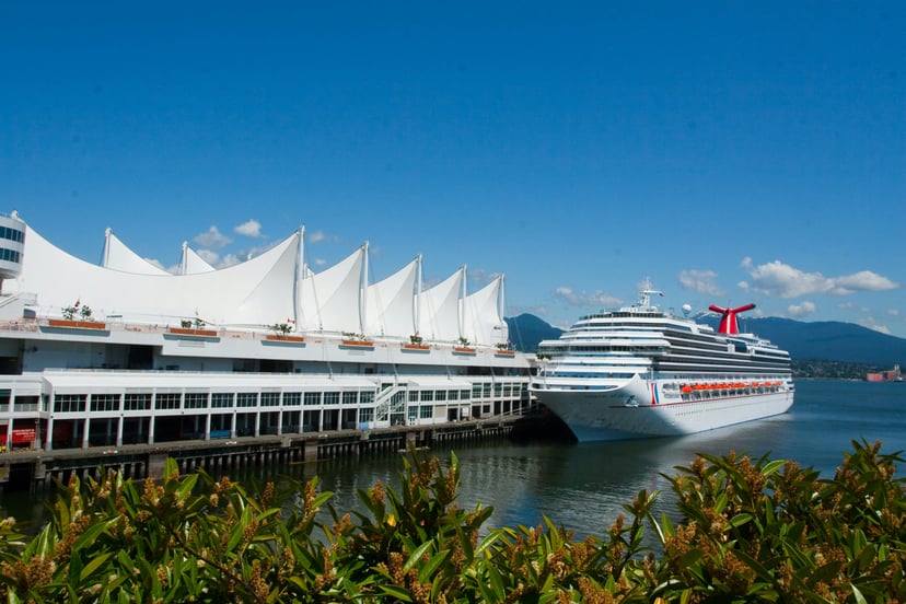 The Carnival Splendor cruise ship at the Vancouver Cruise Terminal