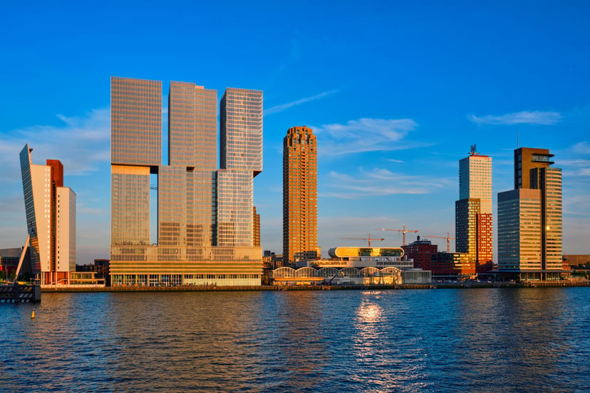 Rotterdam seen from the water
