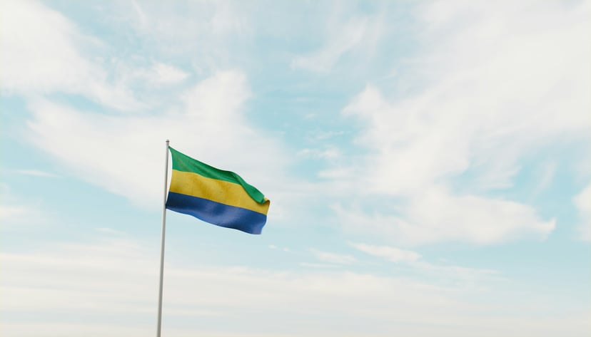The flag of Gabon
