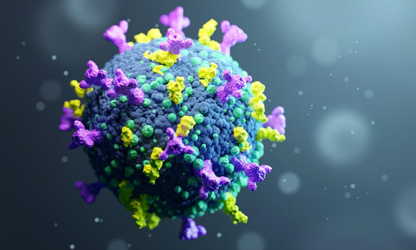 A close-up of bacteria