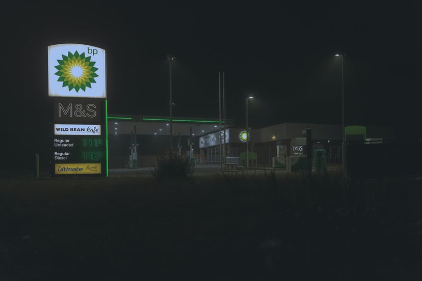A BP petrol station in the United Kingdom