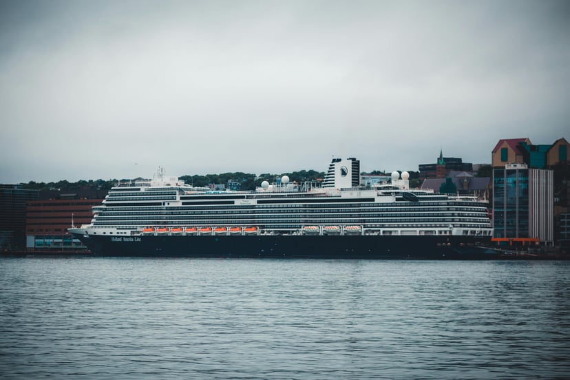 The Holland America cruise liner, Konnigsdam in port