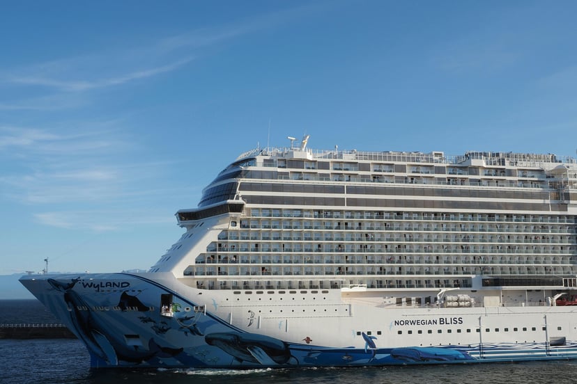 The Norwegian Bliss cruise ship at sea