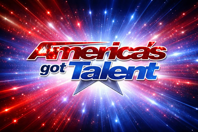 The America's Got Talent logo on a starry background