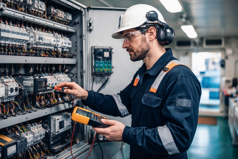 a man working in an ETO job on a cargo ship