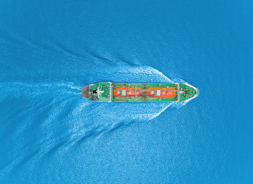 Aerial view of an LNG carrier