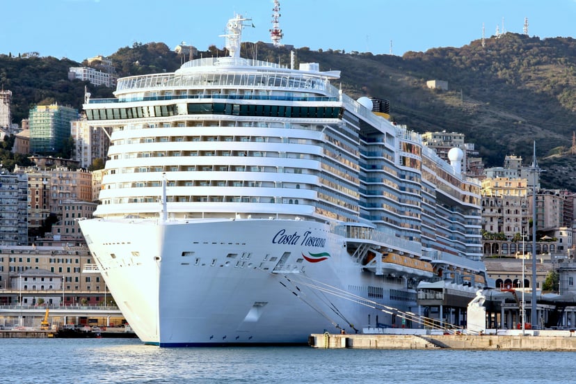 The Costa Toscana cruise ship in a European port