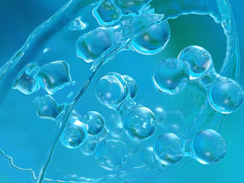 a close up of hydrogen bubbles under a microscope