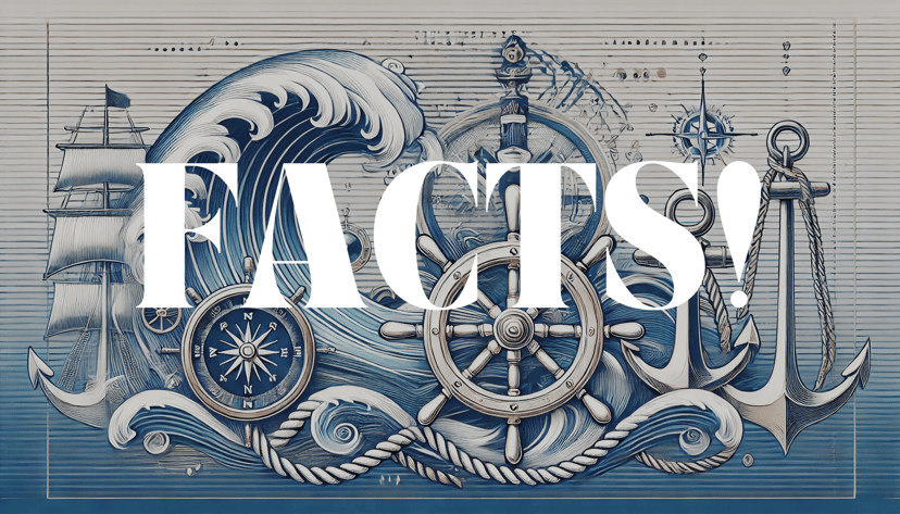 the word 'facts' in front of maritime images such as anchors and compasses 