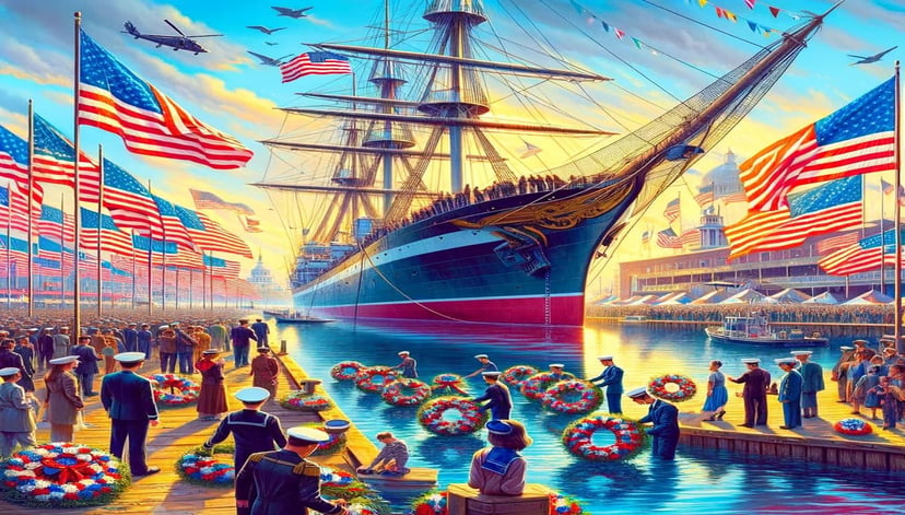 a port in the USA celebrating National Maritime Day