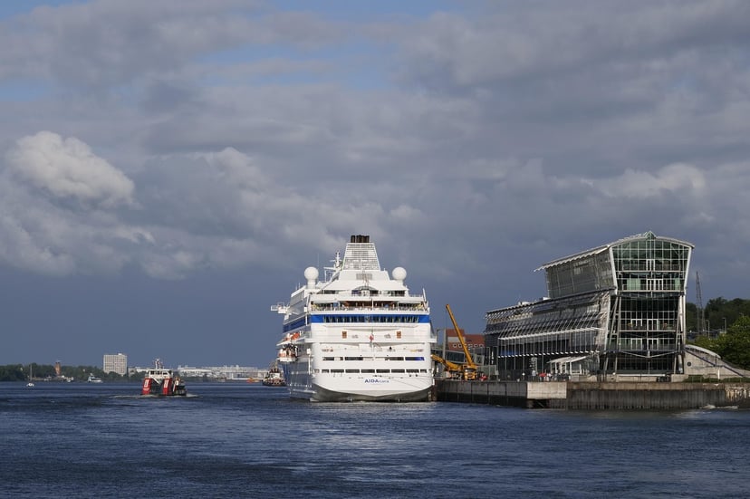 A Cruise Ship docked at One of Hamburg's Three Cruise Terminals
