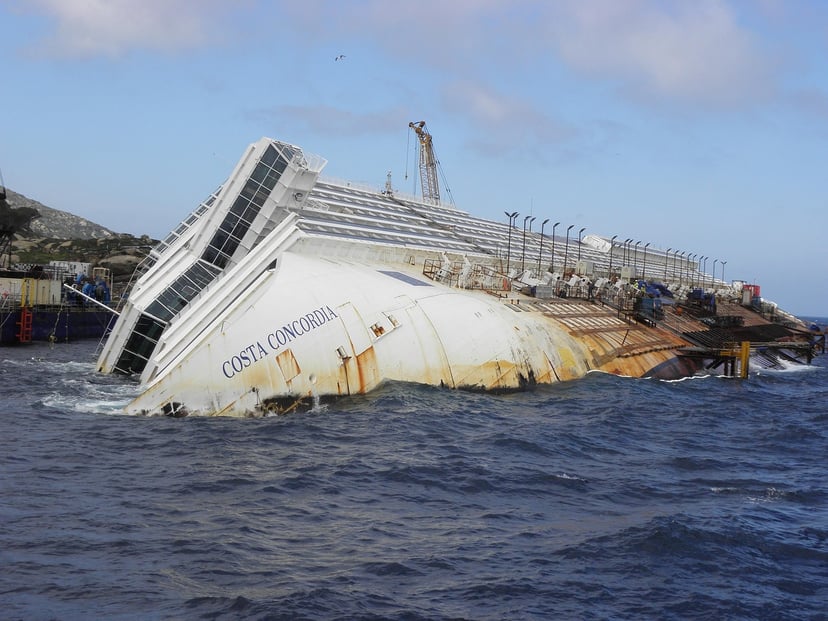 The shipwrecked Costa Concordia