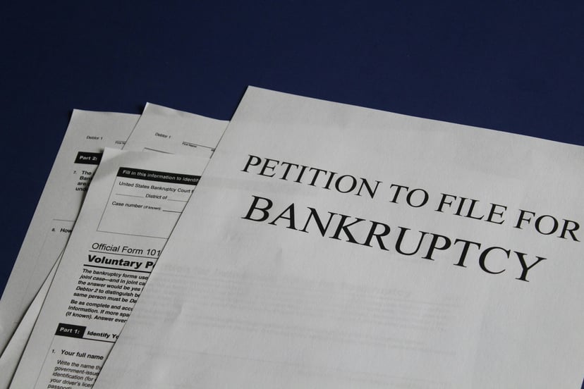 documents stating a petition to file for bankruptcy