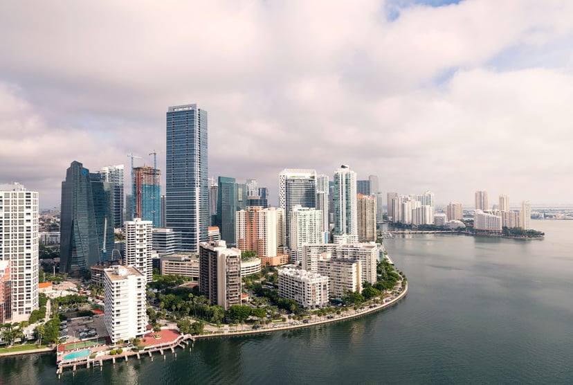 Downtown Miami under a cloudy sky
