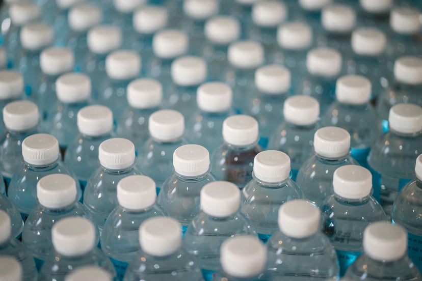 rows of bottled drinking water