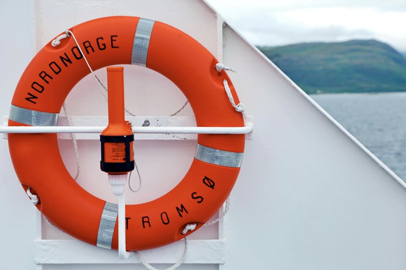A life buoy on a vessel