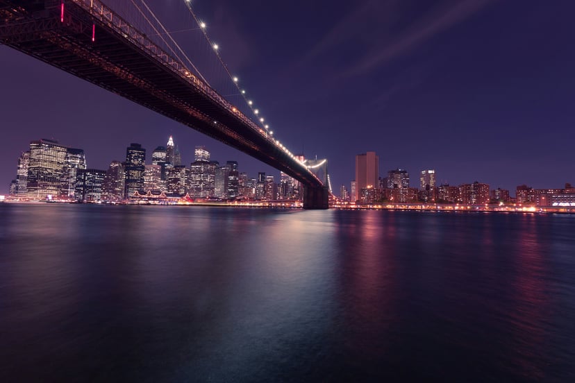 The Brooklyn Bridge at night