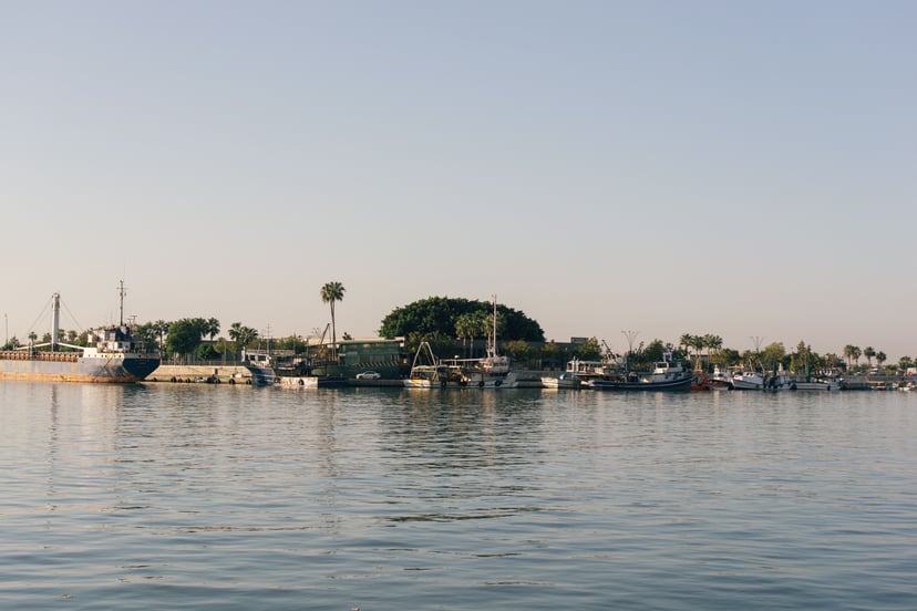 The port and harbor of Mersin in Turkey