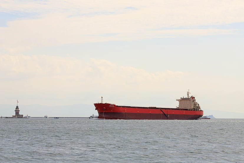 A tanker at sea