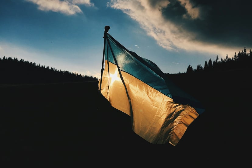 The Ukrainian flag