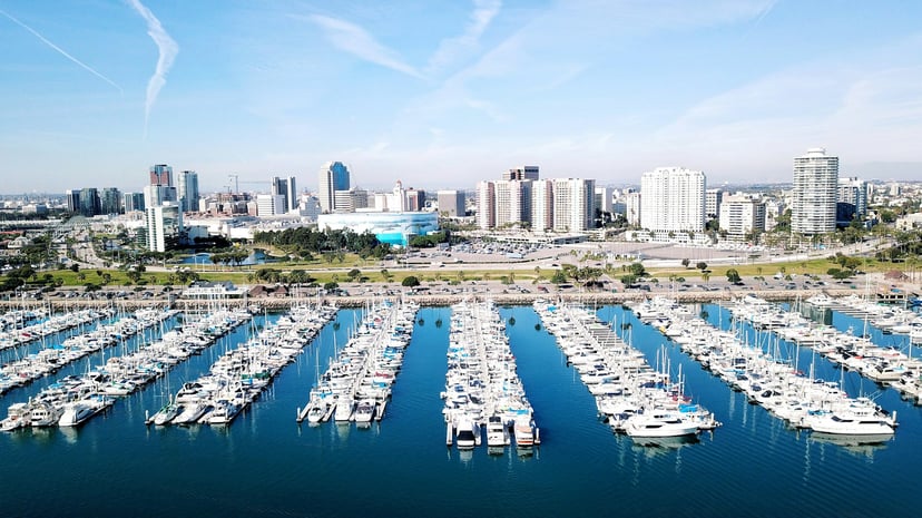 The marina at Long Beach, California