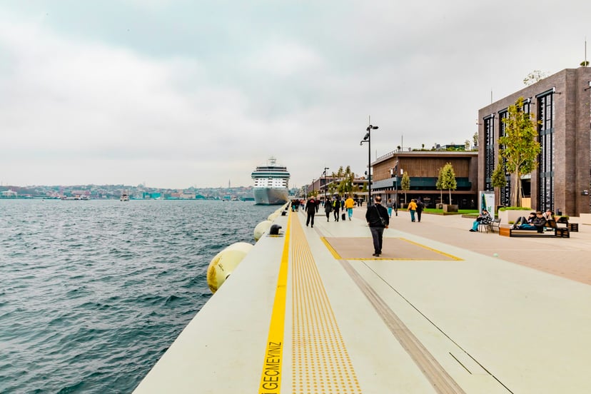 A cruise ship in Galataport, Istanbul, Turley