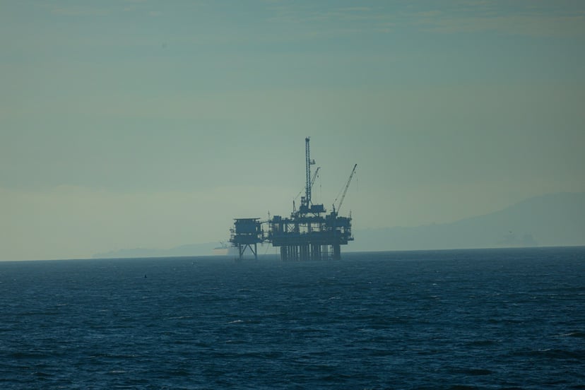 An offshore oil rig