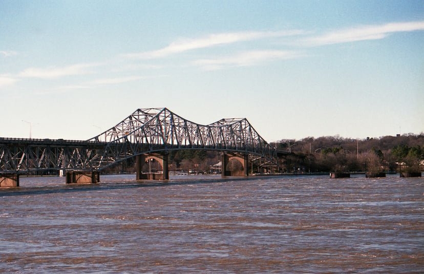 The Old Highway 80 Bridge over the Mississippi River